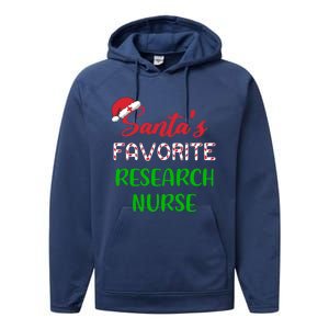 Santas Favorite Research Nurse Funny Chritsmas Gift Performance Fleece Hoodie