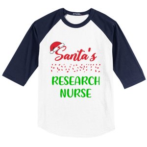 Santas Favorite Research Nurse Funny Chritsmas Gift Baseball Sleeve Shirt