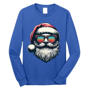 Santa Face Retro Sunglasses Christmas Xmas  Long Sleeve Shirt