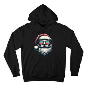 Santa Face Retro Sunglasses Christmas Xmas Women Kids Hoodie