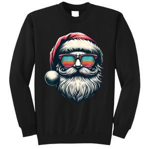 Santa Face Retro Sunglasses Christmas Xmas Women Kids Sweatshirt