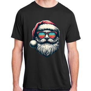 Santa Face Retro Sunglasses Christmas Xmas Women Kids Adult ChromaSoft Performance T-Shirt