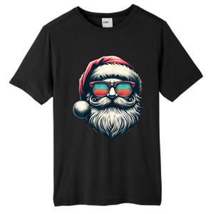 Santa Face Retro Sunglasses Christmas Xmas Women Kids Tall Fusion ChromaSoft Performance T-Shirt