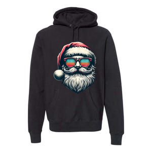 Santa Face Retro Sunglasses Christmas Xmas Women Kids Premium Hoodie