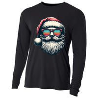 Santa Face Retro Sunglasses Christmas Xmas Women Kids Cooling Performance Long Sleeve Crew