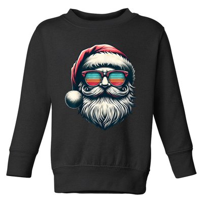 Santa Face Retro Sunglasses Christmas Xmas Women Kids Toddler Sweatshirt