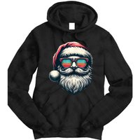 Santa Face Retro Sunglasses Christmas Xmas Women Kids Tie Dye Hoodie