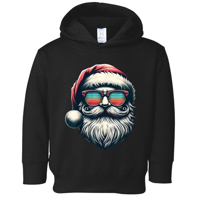 Santa Face Retro Sunglasses Christmas Xmas Women Kids Toddler Hoodie