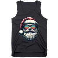 Santa Face Retro Sunglasses Christmas Xmas Women Kids Tank Top