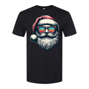 Santa Face Retro Sunglasses Christmas Xmas Women Kids Softstyle CVC T-Shirt