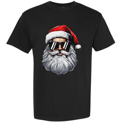 Santa Face Retro Sunglasses Christmas S For Garment-Dyed Heavyweight T-Shirt