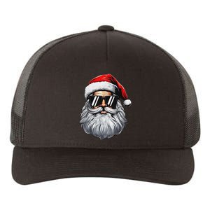 Santa Face Retro Sunglasses Christmas S For Yupoong Adult 5-Panel Trucker Hat