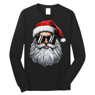 Santa Face Retro Sunglasses Christmas S For Long Sleeve Shirt