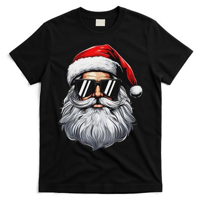 Santa Face Retro Sunglasses Christmas S For T-Shirt