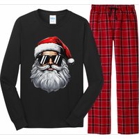 Santa Face Retro Sunglasses Christmas S For Long Sleeve Pajama Set