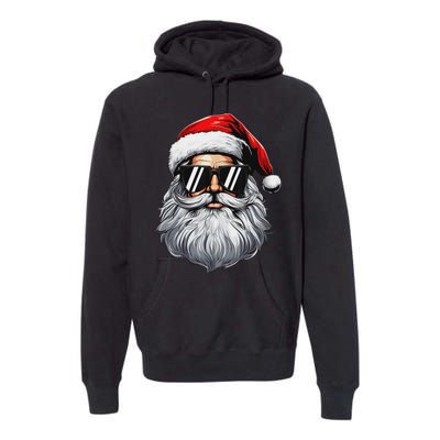 Santa Face Retro Sunglasses Christmas S For Premium Hoodie