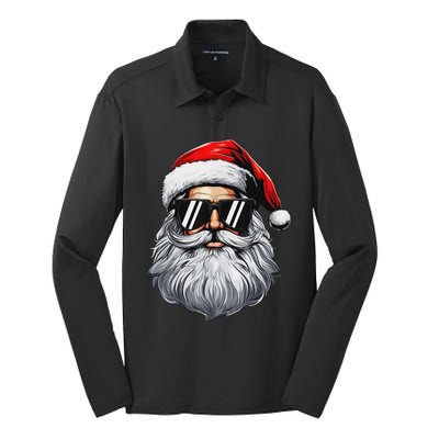 Santa Face Retro Sunglasses Christmas S For Silk Touch Performance Long Sleeve Polo