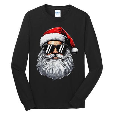 Santa Face Retro Sunglasses Christmas S For Tall Long Sleeve T-Shirt