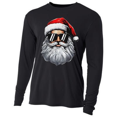 Santa Face Retro Sunglasses Christmas S For Cooling Performance Long Sleeve Crew