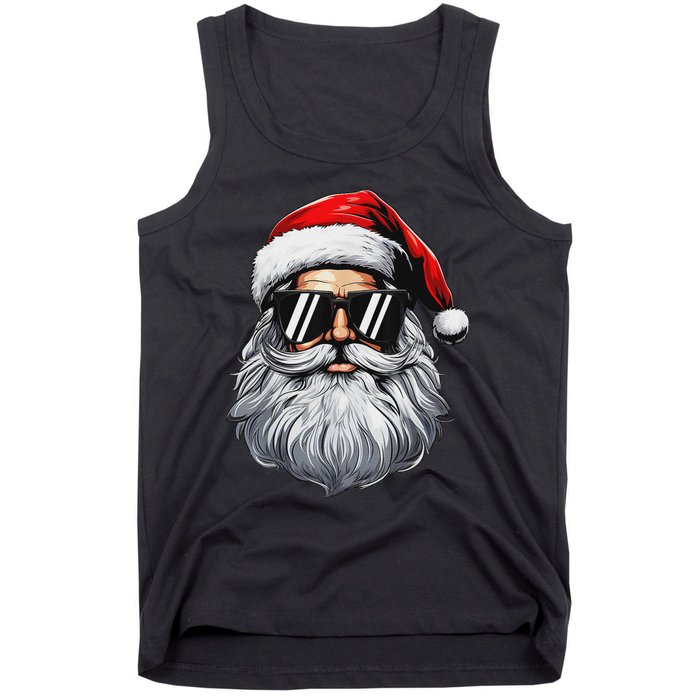 Santa Face Retro Sunglasses Christmas S For Tank Top