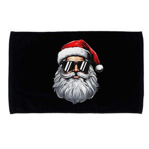 Santa Face Retro Sunglasses Christmas S For Microfiber Hand Towel