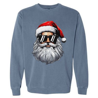 Santa Face Retro Sunglasses Christmas S For Garment-Dyed Sweatshirt