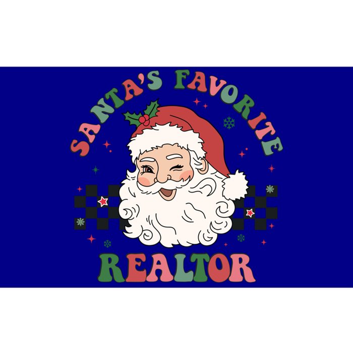 SantaS Favorite Realtor Retro Groovy Santa Face Christmas Meaningful Gift Bumper Sticker