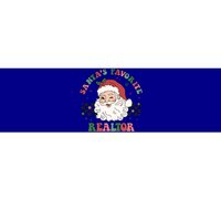 SantaS Favorite Realtor Retro Groovy Santa Face Christmas Meaningful Gift Bumper Sticker