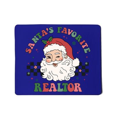 SantaS Favorite Realtor Retro Groovy Santa Face Christmas Meaningful Gift Mousepad