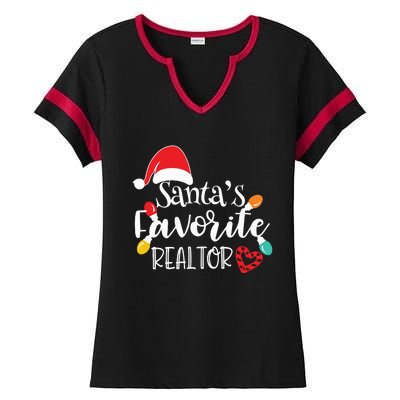 Santas Favorite Realtor Christmas Realtor Ladies Halftime Notch Neck Tee