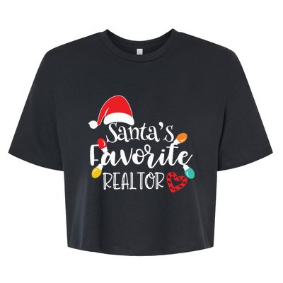 Santas Favorite Realtor Christmas Realtor Bella+Canvas Jersey Crop Tee