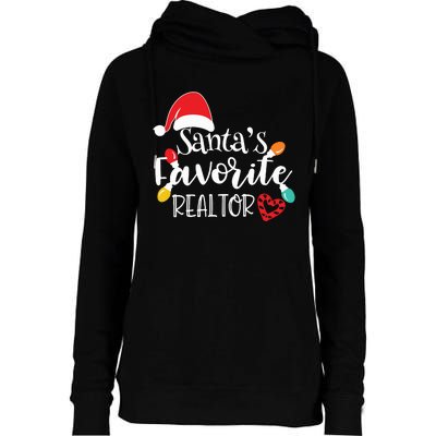 Santas Favorite Realtor Christmas Realtor Womens Funnel Neck Pullover Hood