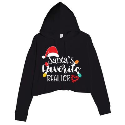 Santas Favorite Realtor Christmas Realtor Crop Fleece Hoodie