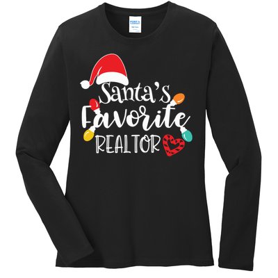 Santas Favorite Realtor Christmas Realtor Ladies Long Sleeve Shirt