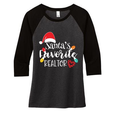 Santas Favorite Realtor Christmas Realtor Women's Tri-Blend 3/4-Sleeve Raglan Shirt