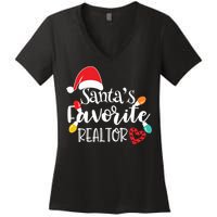 Santas Favorite Realtor Christmas Realtor Women's V-Neck T-Shirt