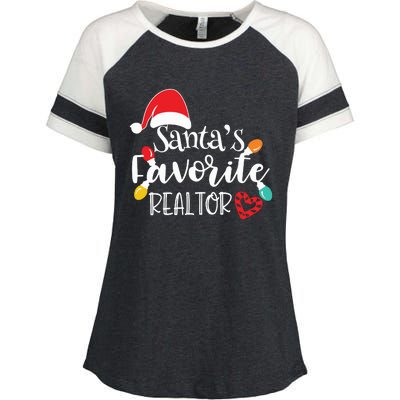 Santas Favorite Realtor Christmas Realtor Enza Ladies Jersey Colorblock Tee