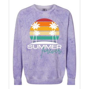 Summer Forever Retro Sunset Tropical Colorblast Crewneck Sweatshirt