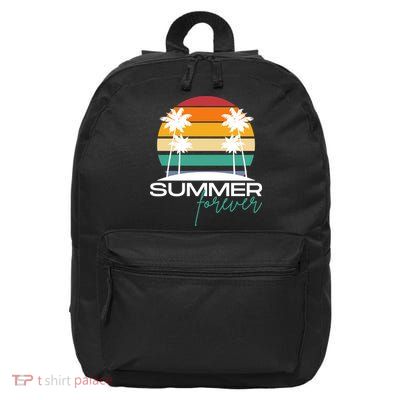 Summer Forever Retro Sunset Tropical 16 in Basic Backpack