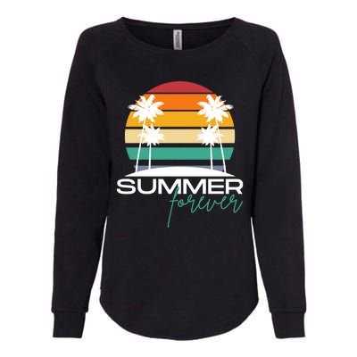 Summer Forever Retro Sunset Tropical Womens California Wash Sweatshirt