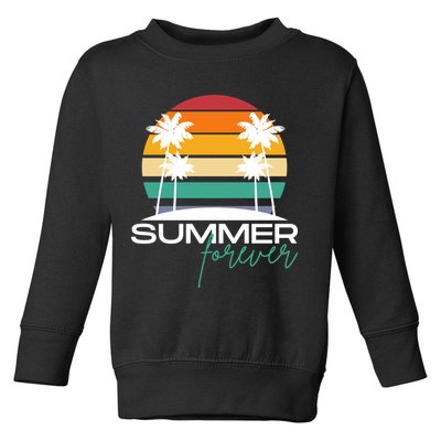 Summer Forever Retro Sunset Tropical Toddler Sweatshirt