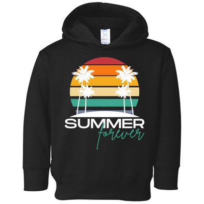 Summer Forever Retro Sunset Tropical Toddler Hoodie