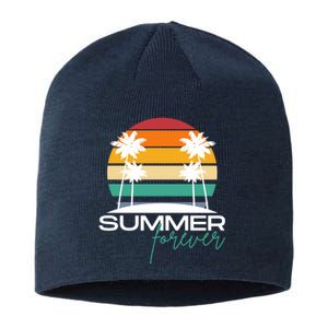 Summer Forever Retro Sunset Tropical Sustainable Beanie