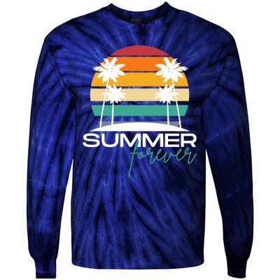 Summer Forever Retro Sunset Tropical Tie-Dye Long Sleeve Shirt