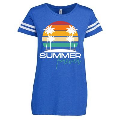 Summer Forever Retro Sunset Tropical Enza Ladies Jersey Football T-Shirt