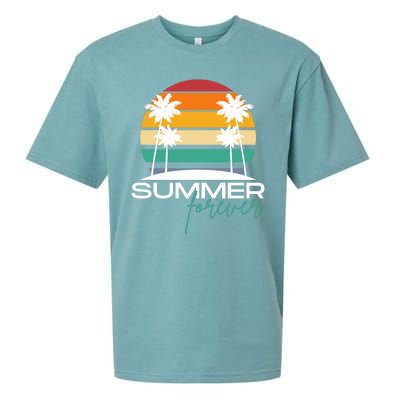 Summer Forever Retro Sunset Tropical Sueded Cloud Jersey T-Shirt