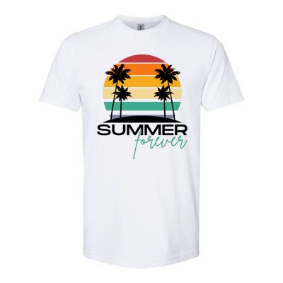 Summer Forever Retro Sunset Tropical Softstyle® CVC T-Shirt