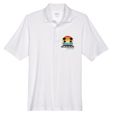 Summer Forever Retro Sunset Tropical Men's Origin Performance Piqué Polo