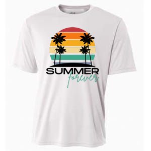 Summer Forever Retro Sunset Tropical Cooling Performance Crew T-Shirt