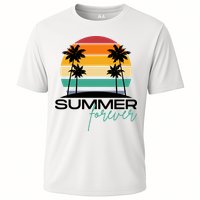 Summer Forever Retro Sunset Tropical Cooling Performance Crew T-Shirt